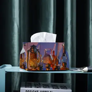 Still Life With Kerosene Lamps Leather Tissue Box