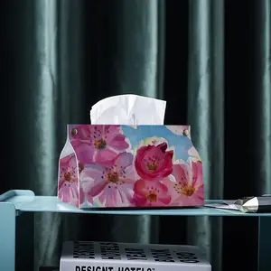 Sakura Cherry Blossoms Leather Tissue Box