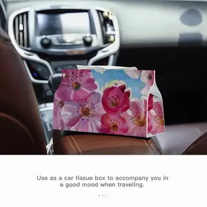 Sakura Cherry Blossoms Leather Tissue Box