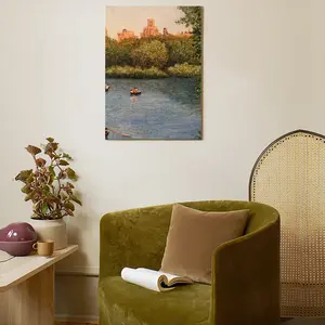 Boats In Central Park Canvas Decorative Painting (Multi-Size, Vertical)