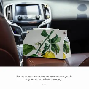 Lemon Branch Leather Tissue Box