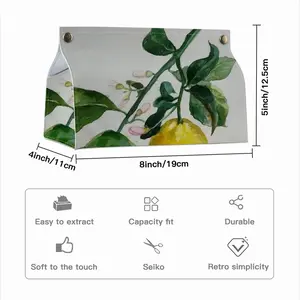 Lemon Branch Leather Tissue Box