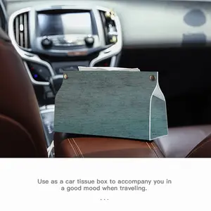 Hazy Shades Of Blue Leather Tissue Box