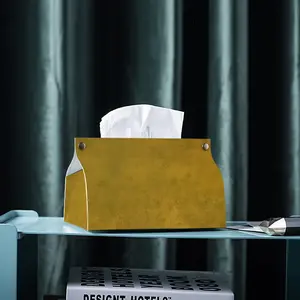 Divided Leather Tissue Box