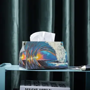 In The Eye Of The Storm Leather Tissue Box