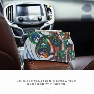 Closed Circle Leather Tissue Box