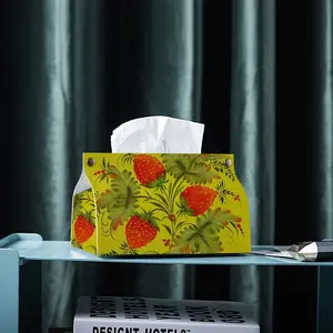 Raspberry Leather Tissue Box