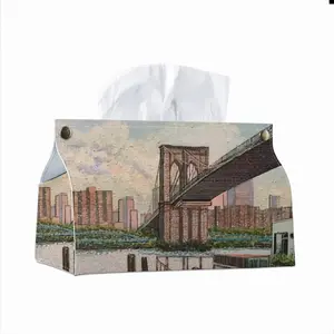 Brooklyn Bridge In Oil Leather Tissue Box