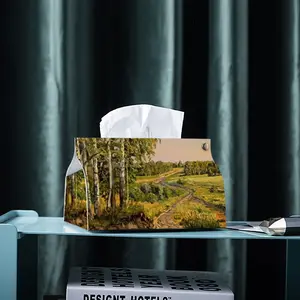 Country Road Landscape Leather Tissue Box