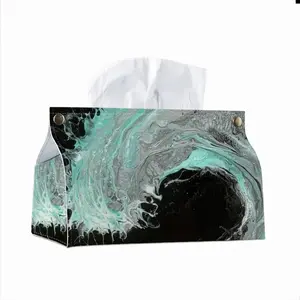 Midnight Wave Leather Tissue Box