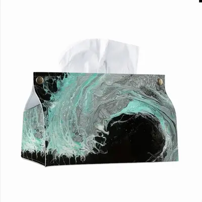 Midnight Wave Leather Tissue Box