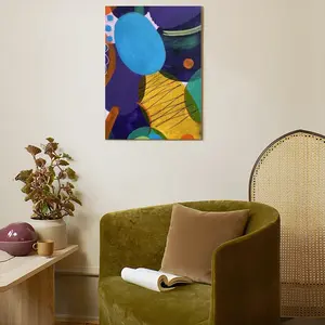 Blue And Green Modern Canvas Decorative Painting (Multi-Size, Vertical)