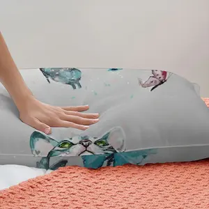 Cat And Butterflies 3-Piece Bedding Set