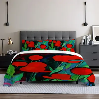 Red Tulips 3-Piece Bedding Set