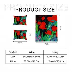 Red Tulips 3-Piece Bedding Set