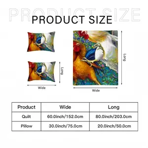 Fighting Roosters 3-Piece Bedding Set