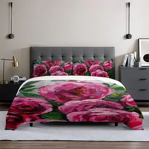 Pink Climbing Roses 3-Piece Bedding Set