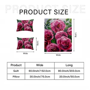 Pink Climbing Roses 3-Piece Bedding Set