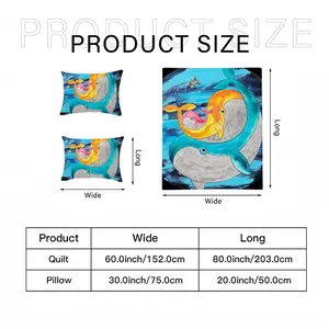 Family Whales Dolphins Ocean Sea Animals Wild 3-Piece Bedding Set