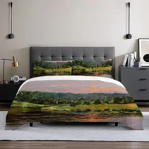 Sunset Pond With Sun Reflection 3-Piece Bedding Set