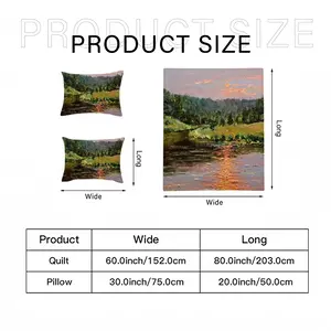 Sunset Pond With Sun Reflection 3-Piece Bedding Set