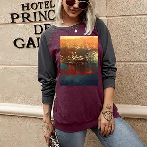 Women Overblue Two-tone Crew Neck T-Shirt