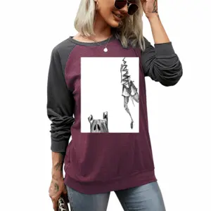 Women Angst Fear Two-tone Crew Neck T-Shirt