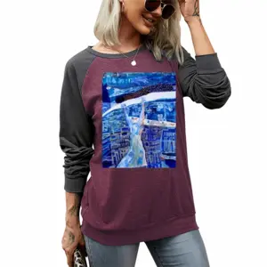 Women True Blue Two-tone Crew Neck T-Shirt