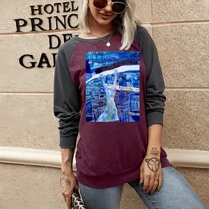 Women True Blue Two-tone Crew Neck T-Shirt