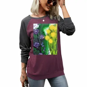 Women Blossoms Two-tone Crew Neck T-Shirt