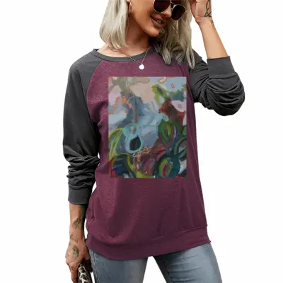 Women Garden Two-tone Crew Neck T-Shirt