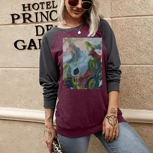 Women Garden Two-tone Crew Neck T-Shirt