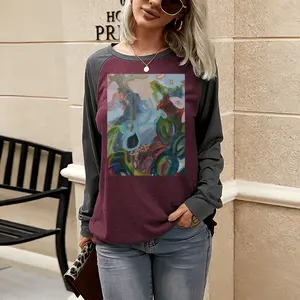 Women Garden Two-tone Crew Neck T-Shirt