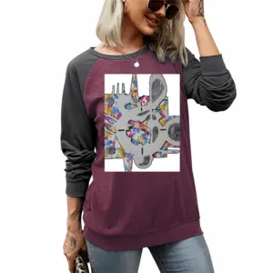 Women Popsol Two-tone Crew Neck T-Shirt