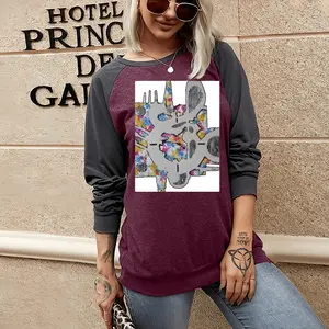 Women Popsol Two-tone Crew Neck T-Shirt