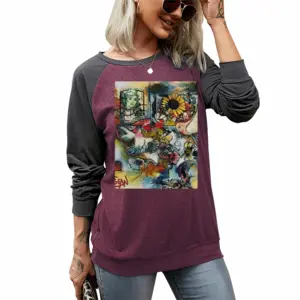 Women Postcard Two-tone Crew Neck T-Shirt