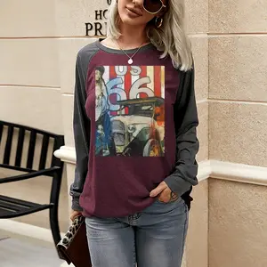 Women Route 66 Two-tone Crew Neck T-Shirt