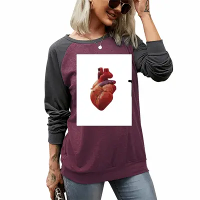 Women I Love You Two-tone Crew Neck T-Shirt