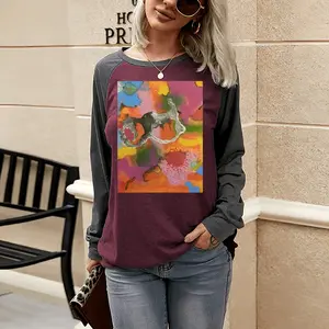 Women Be Happy Two-tone Crew Neck T-Shirt