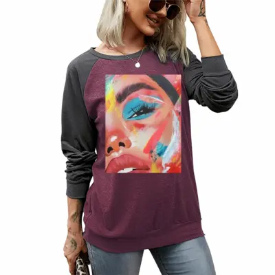 Women Juicy Two-tone Crew Neck T-Shirt