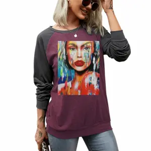 Women Summer Rain Two-tone Crew Neck T-Shirt