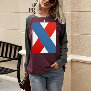 Women Flag 49 Two-tone Crew Neck T-Shirt