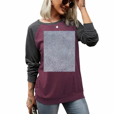 Women Evening Two-tone Crew Neck T-Shirt