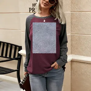 Women Evening Two-tone Crew Neck T-Shirt