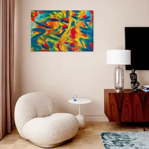 Burning Flame Canvas Decorative Painting (Multi-Size, Transverse)