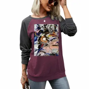 Women Untitled Two-tone Crew Neck T-Shirt