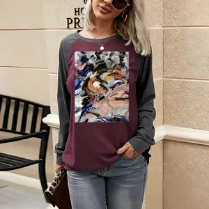 Women Untitled Two-tone Crew Neck T-Shirt