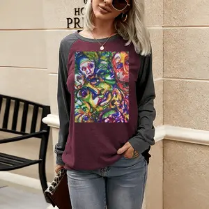 Women Populations Populate Two-tone Crew Neck T-Shirt