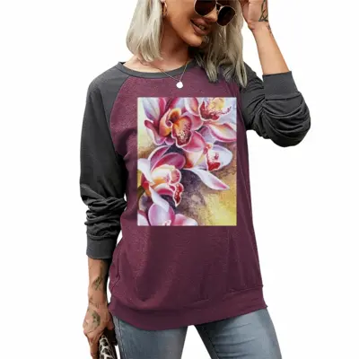 Women Orchid Two-tone Crew Neck T-Shirt