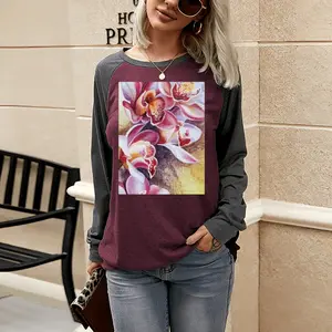 Women Orchid Two-tone Crew Neck T-Shirt